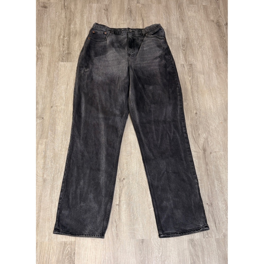 Abercrombie & Fitch Curve Love 90s Straight Ultra High Rise Jeans Black 31 12XL